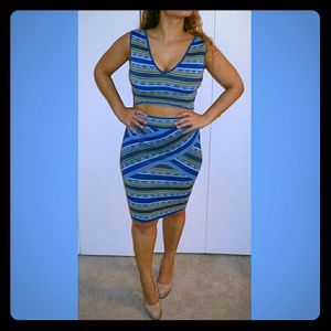 BCBGMaxAzria Bandage Style Crop Top & Pencil Skirt